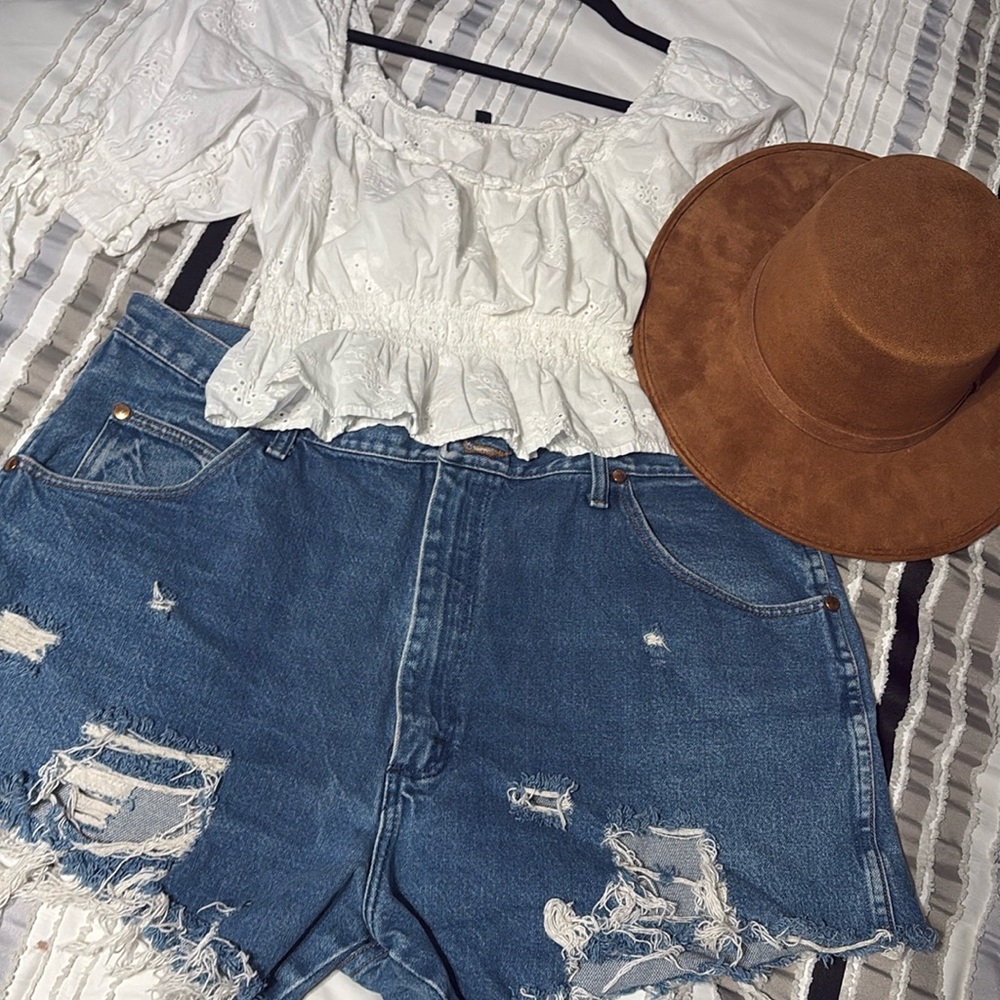 Wrangler Denim Distressed Shorts
